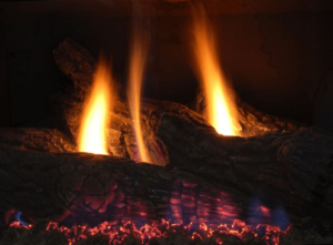 gas log fire