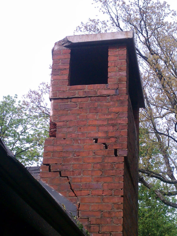 damaged chimney